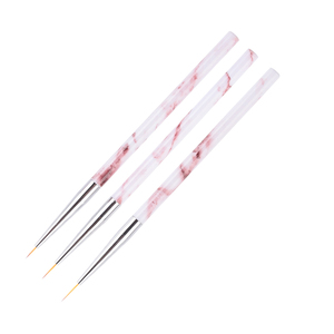 Ensemble de 3 pinceaux à ongles à paillettes effet marbre, manche en plastique, poils Kolinsky, pour acrylique, outils à marque privée - Product Image 5