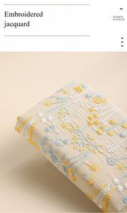 Venta al por mayor A6 bordado Jacquard flor tela suave Tapa dura cuaderno diario manual - Product Image 6