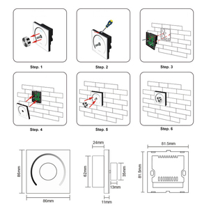 Công Tắc Đèn Xoay Gắn Tường Bộ Điều Chỉnh Độ Sáng LED <span class=keywords><strong>PWM</strong></span> DC12-24V Bảng 86X86 Cho Đèn Dải LED Có Thể Điều Chỉnh Độ Sáng - Product Image 4