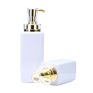 Emballage cosmétique de luxe 300ml 400ml 500ml 600ml bouteille à pompe en plastique carré blanc clair pour shampooing revitalisant Gel - Product Image 6