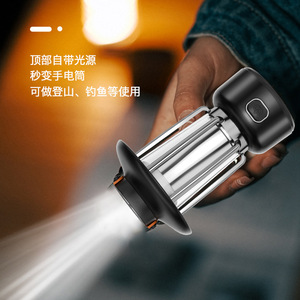 XINSITE Portable Retro <b>Camping</b> <b>Lantern</b> <b>Rechargeable</b> 2 in 1 Flashlight for Outdoor Hiking Fishing - Product Image 1