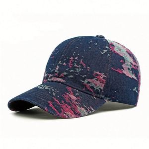 2025 New Arrival Ethnic Style Jacquard Denim Baseball Cap for Women Retro Spring Summer <b>Sunscreen</b> Fashion Trendy Sports Hat - Product Image 6