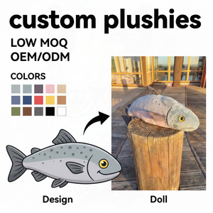 Peluche Personalizzati: Pesci Sorridenti Imbottiti, Articoli Promozionali per Negozi di Pesca, <span class=keywords><strong>Giocattoli</strong></span> Ponderati Personalizzati - Product Image 1