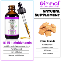 Oimmal 60ml Suppléments multivitamines liquides naturels pour animaux de compagnie marque privée 15 en 1 gouttes de multivitamines suppléments vitaminiques pour chats