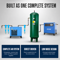 Compresseur d'air industriel rotatif silencieux APCOM Factory à faible bruit, 50HP 37kW, compresseur à vis