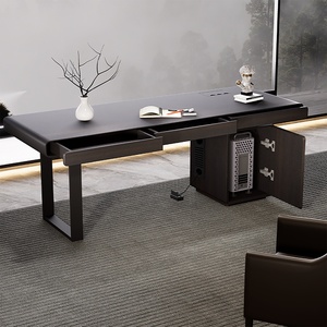 Scrivania in Legno Massello Stile Italiano con Spazio di Archiviazione, <span class=keywords><strong>Tavolo</strong></span> <span class=keywords><strong>da</strong></span> Ufficio Moderno di Lusso per Piccoli Appartamenti e Soggiorni - Product Image 4