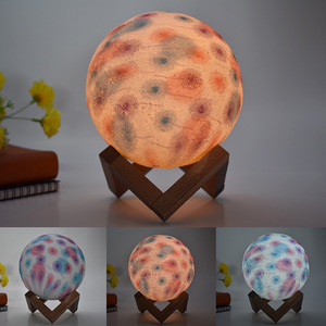 Venta al por mayor de <span class=keywords><strong>Color</strong></span> de Control remoto cambiando de 3D de lámpara de escritorio inteligente Luna bebé luz de la noche, lámpara de mesa - Product Image 5