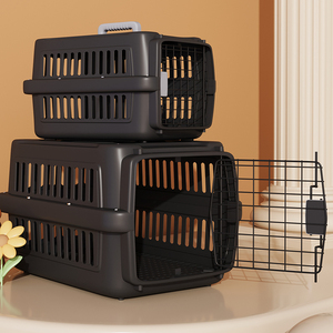 Cage de transport portable en plastique pour animaux de compagnie, approuvée par les compagnies aériennes, pour chat et <span class=keywords><strong>chien</strong></span>, idéale pour l'avion, la <span class=keywords><strong>voiture</strong></span> et l'extérieur - Vente en gros usine - Product Image 4