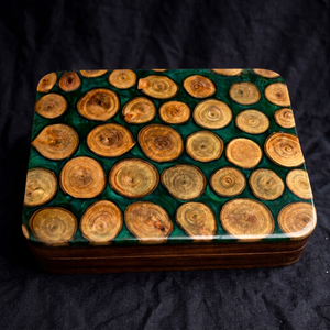 Polished Wooden Presentation <b>Box</b> Red Velvet Lined Gift Case Carved Storage Organizer Jewelry <b>Keepsakes</b> Home Decoration - Product Image 4