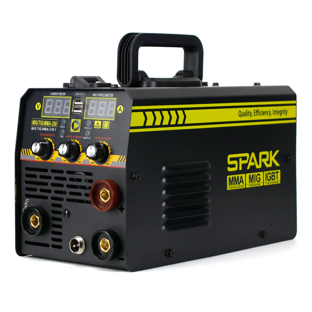 High Performance Aluminium Electric 250 Amp IGBT MIG TIG MMA Argon Arc Welder 3-in-1 Welding Machine AC/DC 230V
