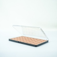 Palette d'ombres à paupières de grande capacité Emballage cosmétique d'ombres à paupières carrées roses en plastique 40 couleurs