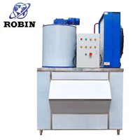 Machine à glace en paillettes Robin 2T, homologuée CE, avec compresseurs Copeland, contrôle PLC, fabrication rapide, pour usage commercial et la pêche, moteur à engrenages