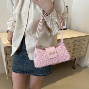 Sac fourre-tout de luxe en cuir PU pour femme, couleur unie, sac à bandoulière gaufré, sac messager pour femme, sac sous le bras, sac à main - Product Image 2
