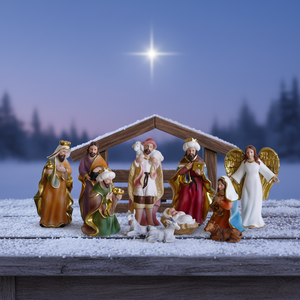 क्रिसमस मेंगर सेट जेसस नेटिविटी वेलेंटिन के दिन हाथ से चित्रित कलात्मक 3 डी सिंथेटिक राल मॉडल नए घर सजावट गहने - Product Image 1