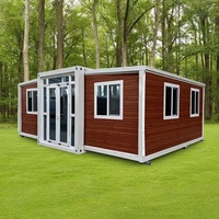 Villa de luxe extensible à 3 chambres en conteneur, maison préfabriquée moderne à installation rapide et économe en énergie pour hébergement et camping