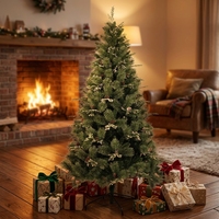 Grand sapin de Noël artificiel en PVC floqué, de haute qualité, effet neige, pour la décoration des hôtels et centres de conférence