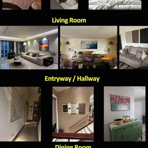 Grande peinture à l'huile réaliste bleu foncé représentant la mer, décoration murale pour la maison et les hôtels, œuvre d'art texturée faite à la main - Product Image 5