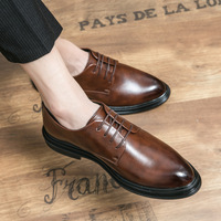 Chaussures en cuir grande taille 38-46 pour hommes, chaussures de ville formelles à bout pointu, idéales pour les mariages