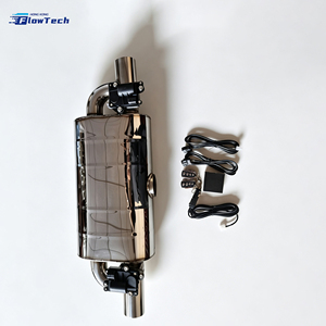 Silenciador Universal de Acero Inoxidable Tipo T, Silenciador Eléctrico de Alto Rendimiento, Entrada de 2.5 y 3 Pulgadas, Diseño Ovalado, Alto Flujo, Pulido - Product Image 3