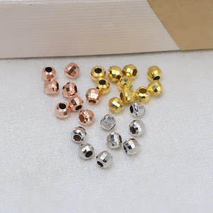 S925 <b>Silver</b> DIY Jewelry Accessories Multi-sided 3mm Laser <b>Beads</b> Small Gold <b>Beads</b> Fancy Shape Plated Jewelry Caps Spacers 1569 - Product Image 1