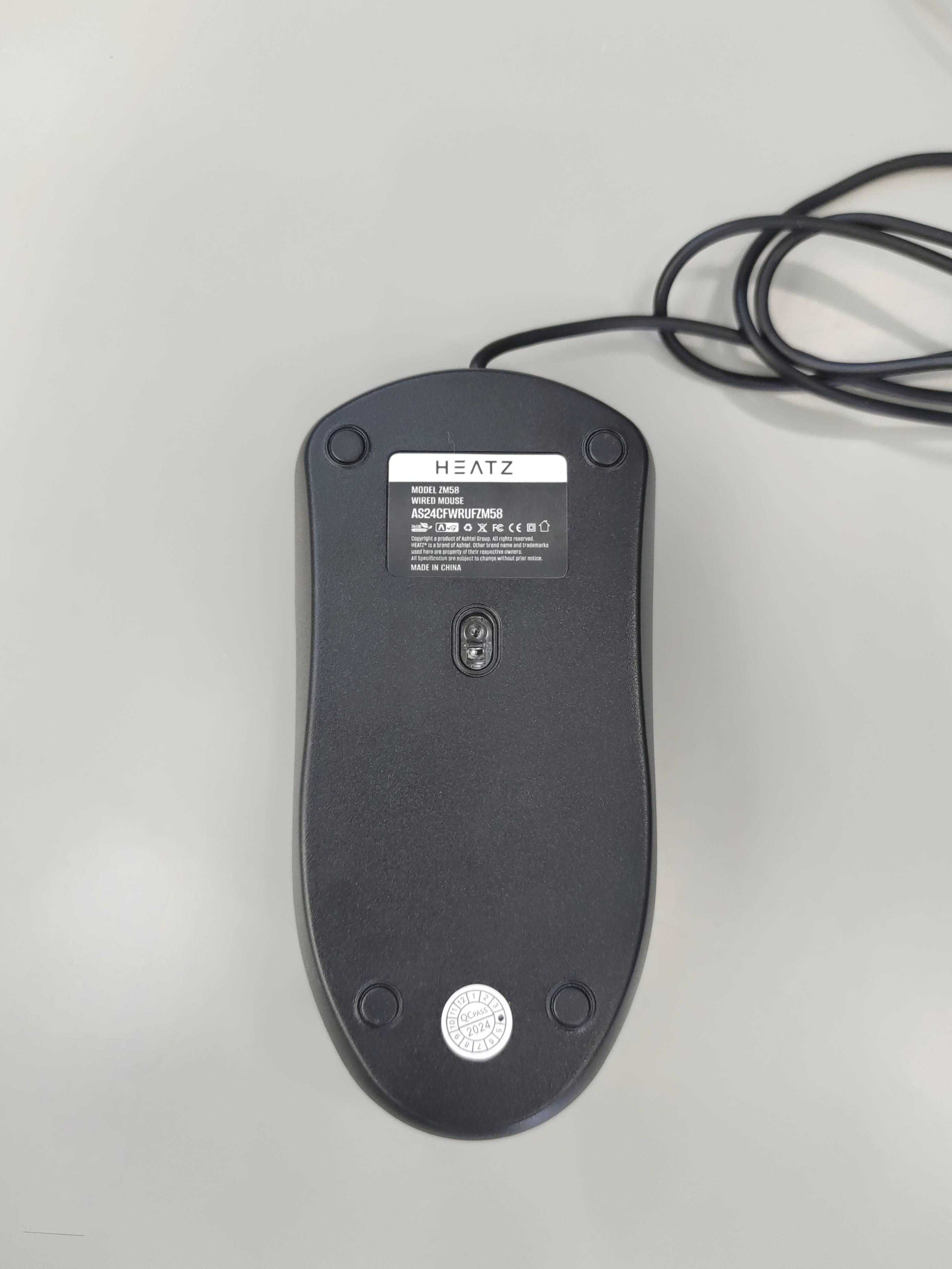 タイ国際航空マウス ZM58 Wired Mouse - 1600 DPI, Ergonomic Design for Mac