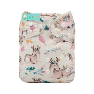 ALVABABY — couche culotte en tissu réutilisable pour bébé, taille unique, vêtement moderne lavable et réutilisable
