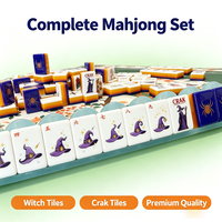 Jeu de Mahjong Américain Thème Halloween 160 Pièces Tuiles de Mahjong en Acrylique Personnalisées NMJL Standard Collection de Jeux de Fête Cadeau