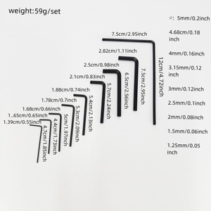 Kit de plaques de réglage hexagonales longues en forme de L pour guitare, 9 pièces, styles à bille et sans bille, accessoires et outils de <span class=keywords><strong>quincaillerie</strong></span> pour guitare - Product Image 4