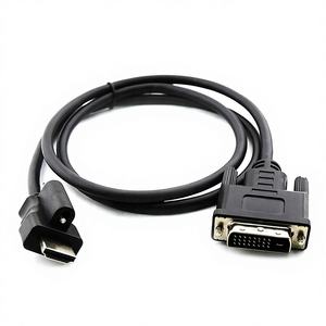 Cable de Señal de Video DVI Personalizado de 24 Conductores, Compatible con RoHS, con Conector de Tornillo de Bloqueo Negro - Product Image 1