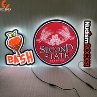 Panneaux lumineux en acrylique ultra minces de forme fantaisie avec LED caissons lumineux publicitaires sur mesure pour boissons logo de bouteille de bière