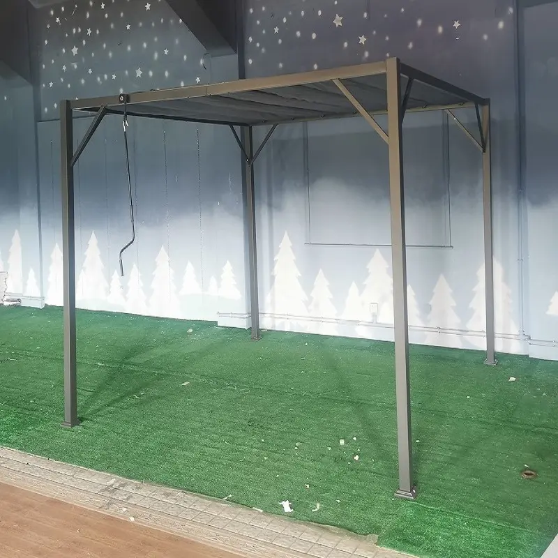 Bingkai Baja Moderen 3X3M, Gazebo Kanopi Tenda Louvered Barbeque Halaman Teras, Paviliun, Luar Ruangan, Penjualan Terbaik