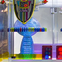 Machine à pinces à prix en métal pour 2 joueurs, thème spatial, multi-stations, à monnayeur, avec éclairage LED néon, pour salle d'arcade