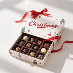 Deckel aus recyceltem Papier Karton & Basis 6 8 9 12 Luxus Custom Nude Advanced Weihnachts geschenk Schokoladen trüffel Nuss Verpackungs box - Product Image 4