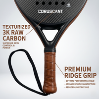 Raket Padel Serat Karbon 3K Profesional Terbaru Grosir, Kualitas Premium, Logo Custom, Permukaan 3D, Inti EVA Lembut Tahan Lama
