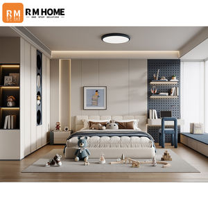 طقم أثاث غرفة نوم خشبي مصمم خصيصًا للأطفال يشمل سرير ومكتب وخزانة كتب وخزانة ملابس للاستخدام في المنزل بأكمله لغرفة الأطفال - Product Image 2