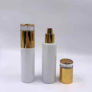 Luxury 30/50g Cream Jar 30-120ml Lotion Pump Bottle with Gold Cap High-end Glass Cosmetic Skincare Empty Container <b>Travel</b> - Product Image 5