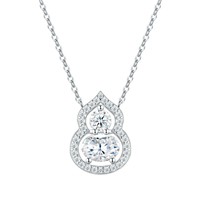 Collier moderne et minimaliste pour femme, style trajet estival, en argent 925, orné de moissanite et de diamants, chaîne O scintillante, inaltérable