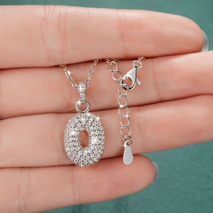 Factory Wholesale Cz Hip Hop Jewelry 14k Gold Filled Micro Pave Zircon Number 0 Pendant Necklace for Women - Product Image 3