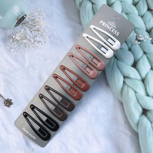 Milchkaffee farbiges Metall BB Clip Gebackene Farbe Seiten clip Pony Haars pange Einfaches Haarschmuck und Kopf bedeckung Set Großhandel N25593 - Product Image 5