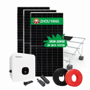 Solar Panel System On Grid 5000w 5kw 6kw 8kw 10kw 30kw 100kw Kits Solar Energy System Complete Set For Home Solar Energy System