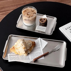 Wholesale Large Rectangle Flat Stainless Steel Plate Set Restaurant Dinner Serving Hot <strong>Eating</strong> Plate for Korean Bbq - Product Image 4