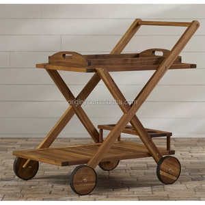 Chariot de service de cuisine portable <span class=keywords><strong>en</strong></span> bois de <span class=keywords><strong>teck</strong></span>, nouveau design, pour jardin, <span class=keywords><strong>bar</strong></span> roulant, mobilier de patio - Product Image 3