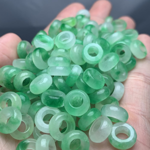 Perles rondes vertes dégradées certifiées NGTC Zhenzhen, 10 mm, pièces détachées, accessoires de bijoux DIY, boucles d'oreilles, jade en gros - Product Image 4