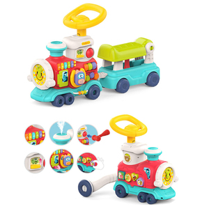 Nouveau trotteur 2 en 1 pour bébé, <span class=keywords><strong>centre</strong></span> d'activités, <span class=keywords><strong>voiture</strong></span> à pousser et à tirer, jouet de marche pour enfants, train à pousser et à monter - Product Image 2