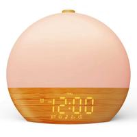 Réveil personnalisé IBN à bruit blanc avec lumière rouge et lampe de nuit RVB, fonction de réveil au lever du soleil, plastique ABS