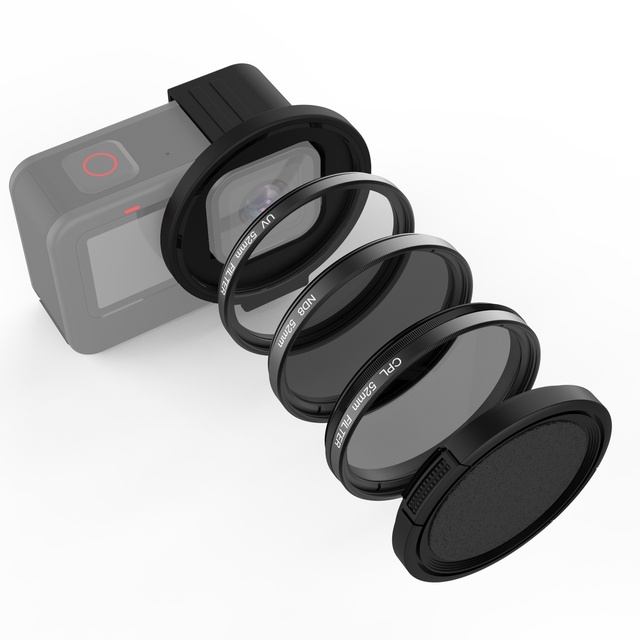 52mm Detachable Lens Filter UV CPL ND Filter With Lens Cap Adapter Ring for GoPro 9/10/11/12 Outdoor Landscape Video Shooting