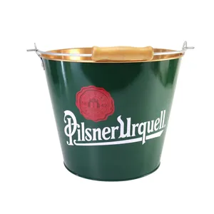 Tùy Chỉnh Chai Rượu Vang Kim Loại Nước Đá Xô Nước Giải Khát Bồn Làm Mát Di Động Xô Bia Tin Thanh Uống Xô Với Xử Lý - Product Image 4