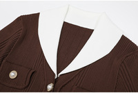 Robe pull élégante en maille pour femme, nouvelle collection, design tendance, manches courtes, rose, color block, longueur midi, décontractée, pour soirée