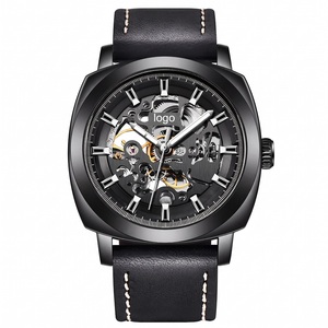 Montres mécaniques automatiques pour hommes, nouvelle mode, en cuir véritable, ajourées, étanches, pour le sport, vente en gros - Product Image 5