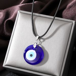 Collar de Mal de Ojo para Mujeres y Hombres Collar de Protección Cuerda de Cuero Colgante de Mal de Ojo de Vidrio Amuleto de la Suerte Regalos para Amigos - Product Image 3